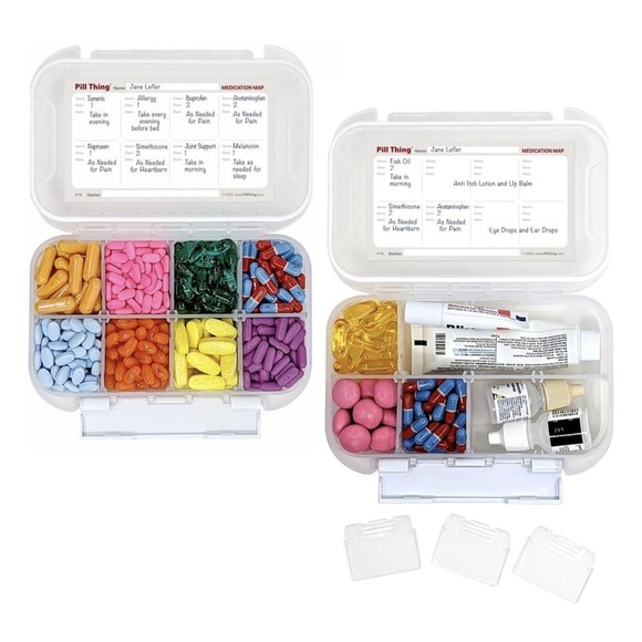 Pill Thing, INC. Other - 8 Compartment Large Pill Case with Airtight Seal, Adjustable Dividers *LOT OF 2*